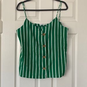 Green stripe sleeveless top